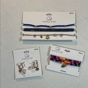 Ivory Ella Kids Bundle Colorful Bracelets Chokers & Earring , 7 pieces NWT